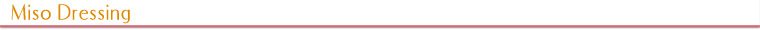 Miso Dressing