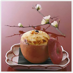 Baked Apples with Miso and Seafood Stuffing