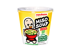 Miso Soup with Cup Tofu and Spinichi