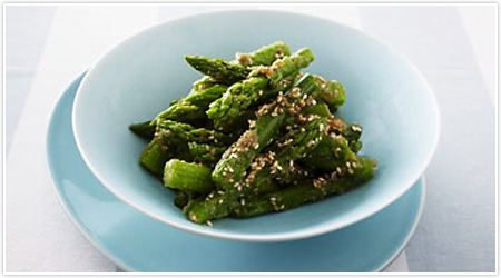 Asparagus with Miso and Sesame Sauce